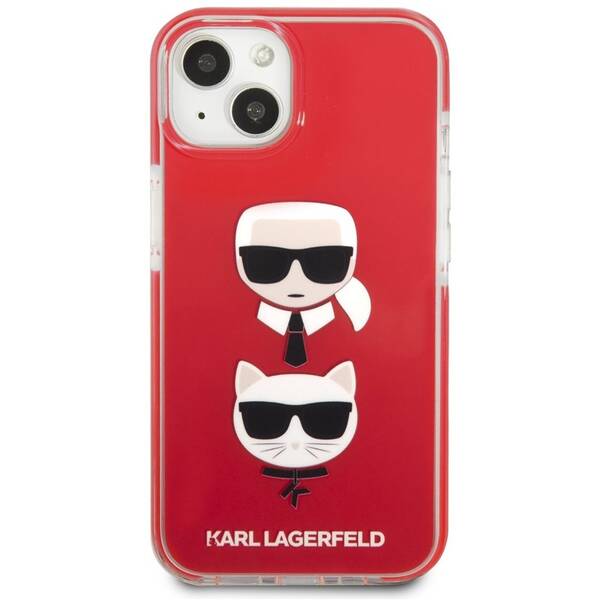 Kryt na mobil Karl Lagerfeld Karl and Choupette Heads na Apple iPhone 13 červený

