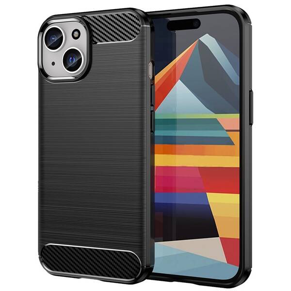 Kryt na mobil WG Carbon na Apple iPhone 15 černý

