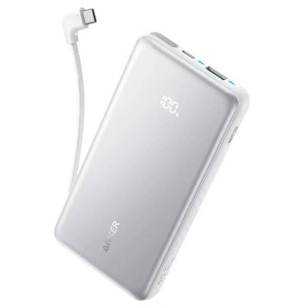 Powerbanka Anker Anker Zolo 10000mAh, 22,5W s kabelem USB-C bílá

