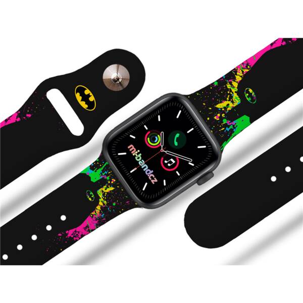 Řemínek Batman na Apple Watch 42/44/45/49 mm - motiv Barevný, černý 

