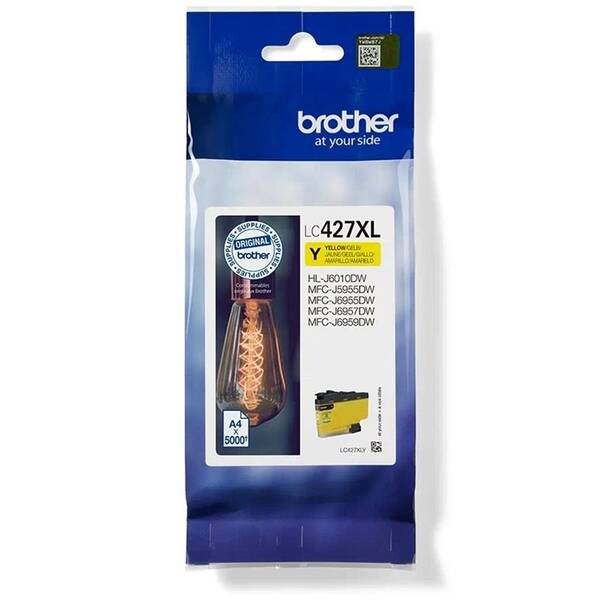 Inkoustová náplň Brother LC-427XLY, 5000 stran žlutá

