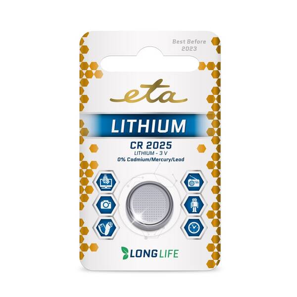 Baterie lithiová ETA CR2025, blistr 1ks 

