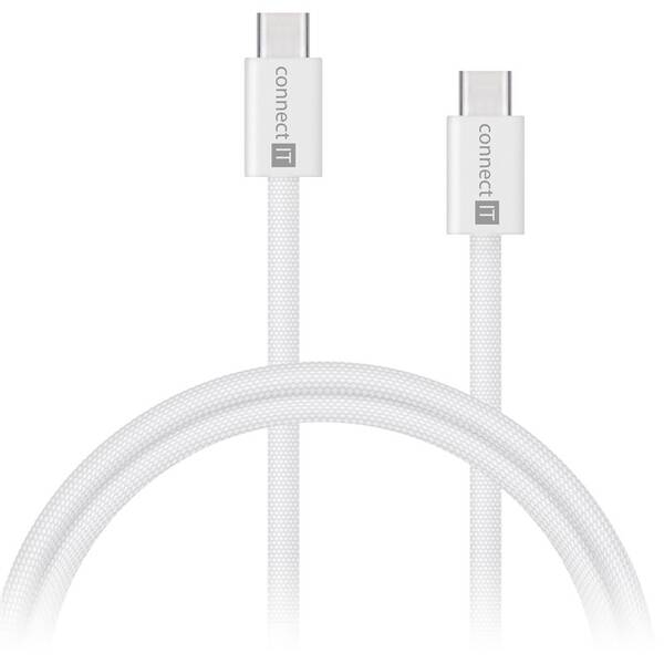 Kabel Connect IT Wirez USB-C/USB-C, 60 W, 1 m bílý


