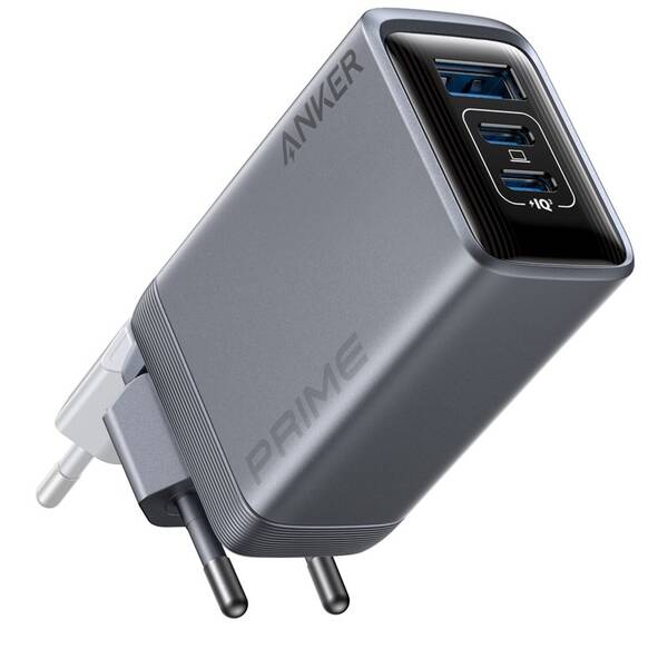 Nabíječka do sítě Anker Prime Charger 100W GaN, 2xUSB-C, 1xUSB-A stříbrná

