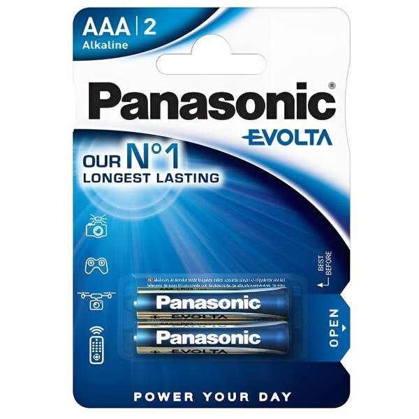 Baterie alkalická Panasonic Evolta AAA, LR03, blistr 2ks 

