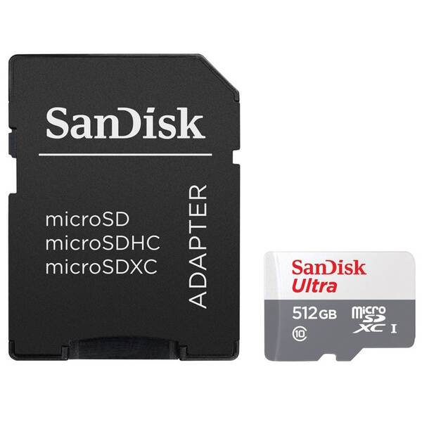 Paměťová karta SanDisk 512GB UHS-I U1 (100W/20W) + adapter 
