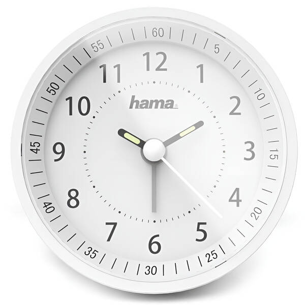 Budík Hama Roundly bílý

