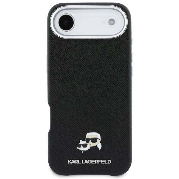 Kryt na mobil Karl Lagerfeld PU Karl and Choupette Heads Pins MagSafe na Apple iPhone Air černý

