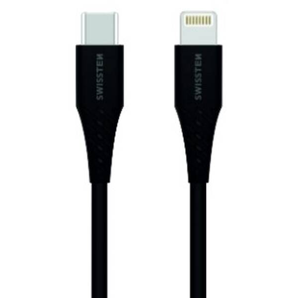 Kabel Swissten USB-C/Lightning, 0,4m černý

