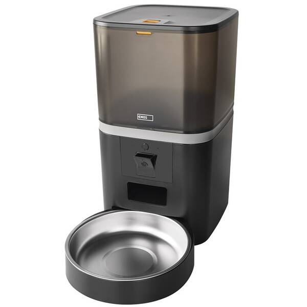 Chytré krmítko EMOS GoSmart Pet Care s kamerou, 6 l, Wi-Fi černé

