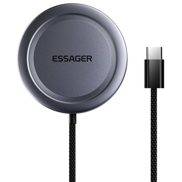 Bezdrátová nabíječka Essager magnetická Qi2 15W šedá

