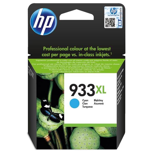 Inkoustová náplň HP 933XL, 825 stran azurová

