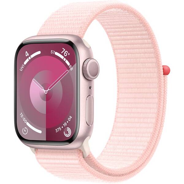 Chytré hodinky Apple GPS 41mm pouzdro z růžového hliníku - světle růžový provlékací sportovní řemínek 

