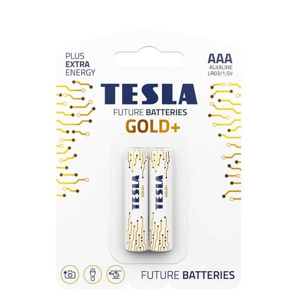 Baterie alkalická Tesla AAA GOLD+ (2 ks) 

