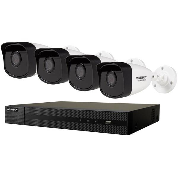 Kamerový systém Hikvision HiWatch 1x NVR HWN-2104MH-4P(C)/ 4x IP kamera HWI-B140H(C) 
