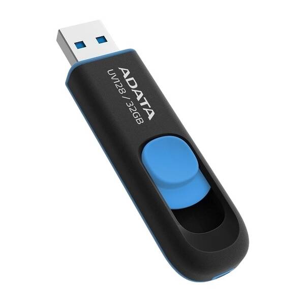 USB Flash ADATA Dash Drive UV128 32GB černý/modrý

