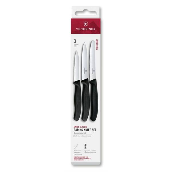 Sada kuchyňských nožů Victorinox na zeleninu (3 ks) černá

