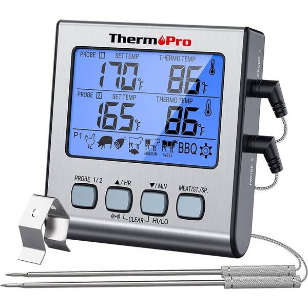 Teploměr do masa ThermoPro TP-17 stříbrný

