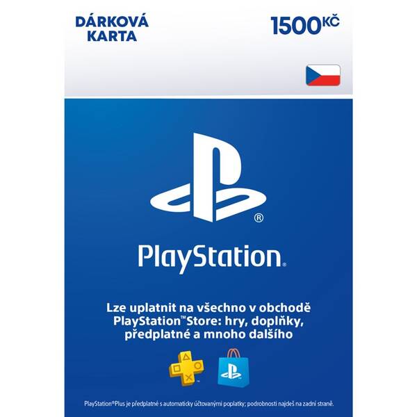  Sony PlayStation Store CZ - elektronická peněženka 1500 Kč 
