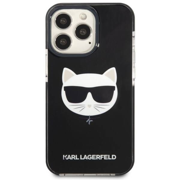 Kryt na mobil Karl Lagerfeld Choupette Head na Apple iPhone 13 Pro černý

