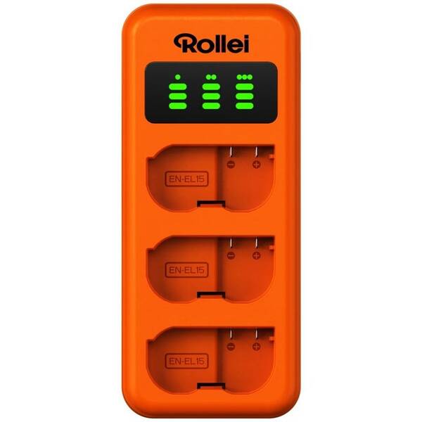 Nabíječka Rollei Dual Charger EN-EL15 (Nikon) oranžová

