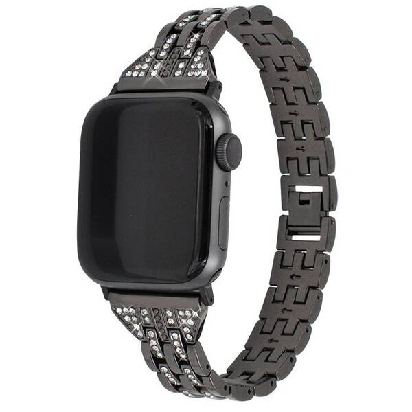 Řemínek WG line, kovový, na Apple Watch 42/44/45/49 mm + adapter černý

