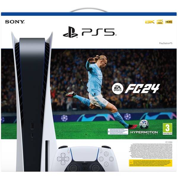 Herní konzole Sony PlayStation 5 + EA SPORTS FC24 bílá barva
