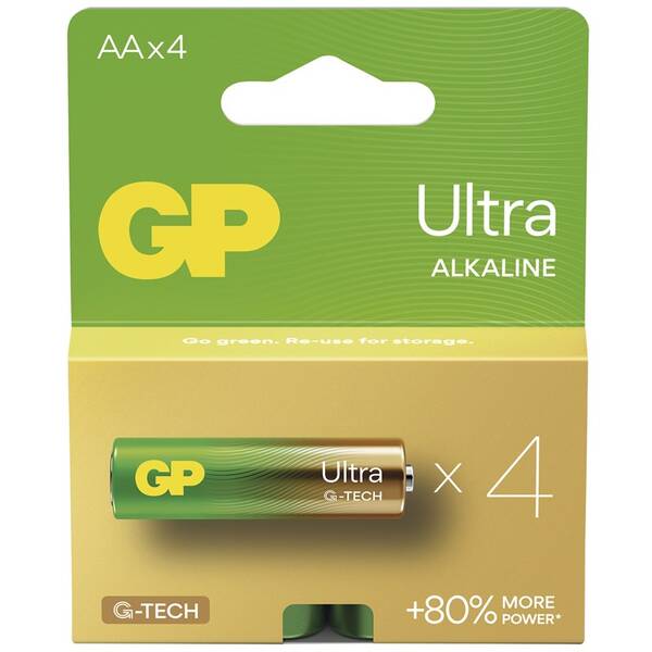 Baterie alkalická GP Ultra AA (LR6), 4 ks 

