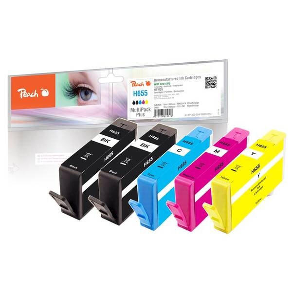 Inkoustová náplň Peach HP 655, MultiPac Plus, 2x19, 3x12 ml vícebarevná

