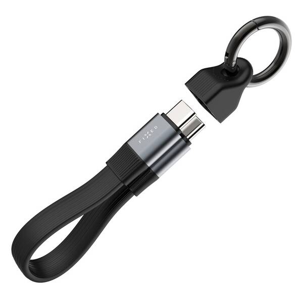 Kabel FIXED Clip Cable USB-C/USB-C, s karabinou, 3.2 Gen 2, 240W černý

