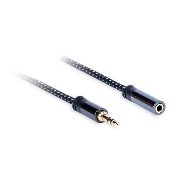 Kabel AQ 3,5 mm Jack/3,5 mm Jack, M/F, 3m černý

