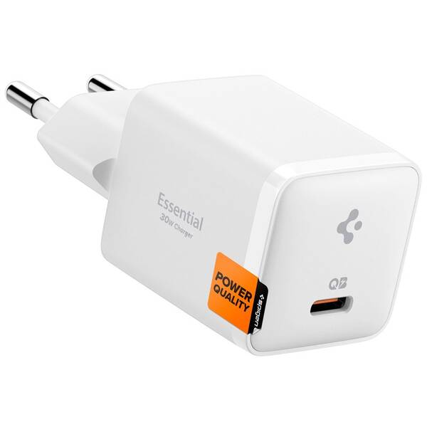 Nabíječka do sítě Spigen Essential 30W 1xUSB-C bílá

