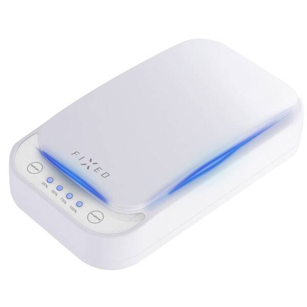 UV sterilizátor FIXED pro mobilní telefony, bezdrátové nabíjení bílý

