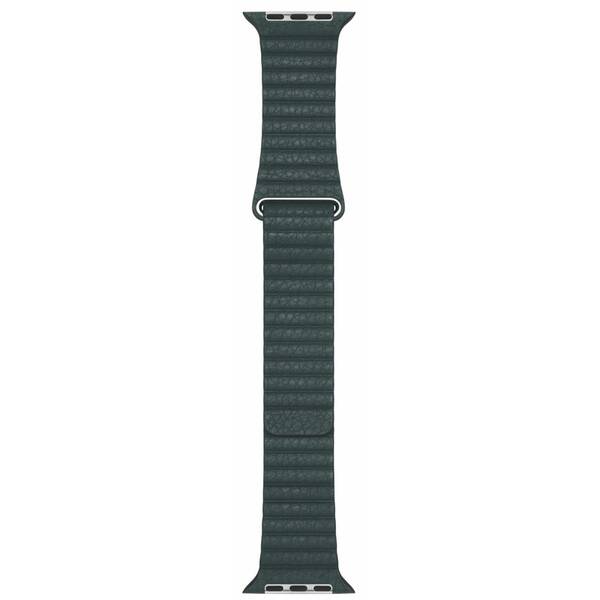 Řemínek Apple Watch 44mm piniově zelený kožený - střední 

