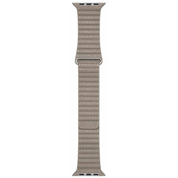 Řemínek Apple Watch 44mm kamenně šedý kožený - velký 

