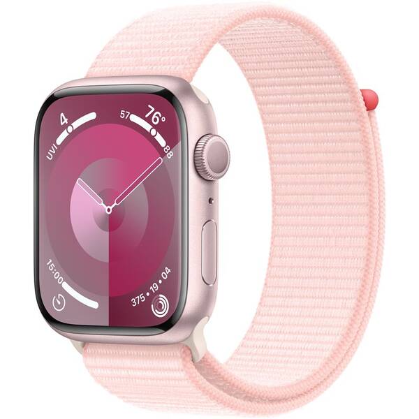 Chytré hodinky Apple GPS 45mm pouzdro z růžového hliníku - světle růžový provlékací sportovní řemínek 

