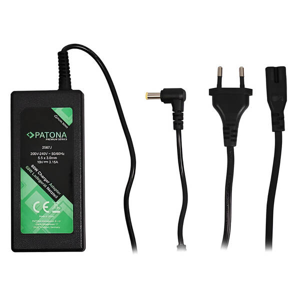 Napájecí adaptér PATONA pro notebooky Samsung, 19V, 3,15A, 60W, konektor 5,5x3mm+pin 

