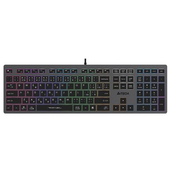 Klávesnice A4Tech FX60 Neon, CZ šedá

