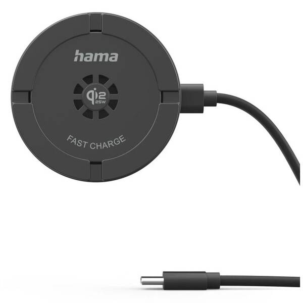Nabíječka do sítě Hama Bezdrátová Qi2, MagSafe, 25 W černá

