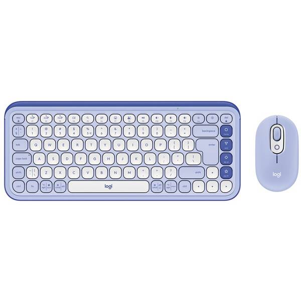 Klávesnice s myší Logitech POP ICON, US layout fialová

