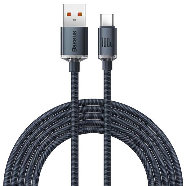 Kabel Baseus Crystal Shine Series USB/USB-C 100W 2m černý

