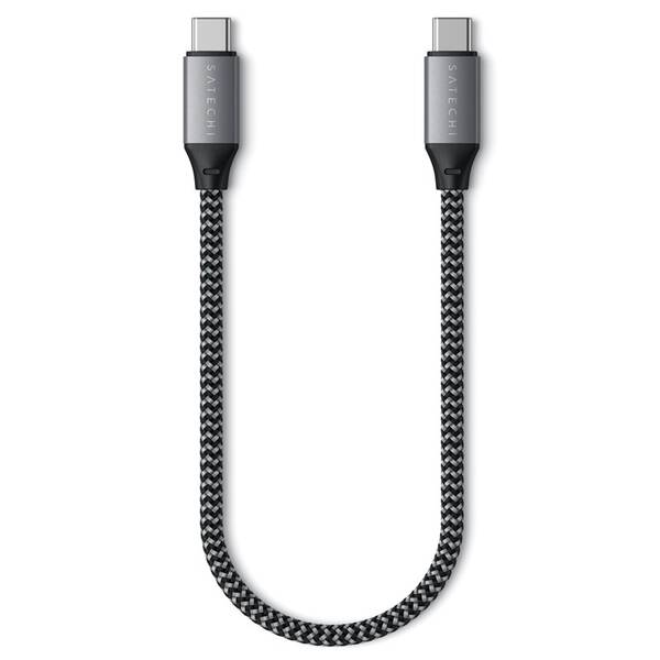 Kabel Satechi USB-C/USB-C, 25 cm šedý


