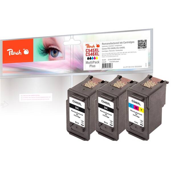 Inkoustová náplň Peach Canon PG545XL/CL546XL MultiPac Plus, 2x585, 1x 545 stran vícebarevná

