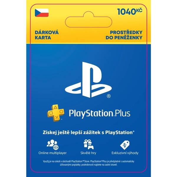  Sony PlayStation Plus - elektronická peněženka 1040 Kč 

