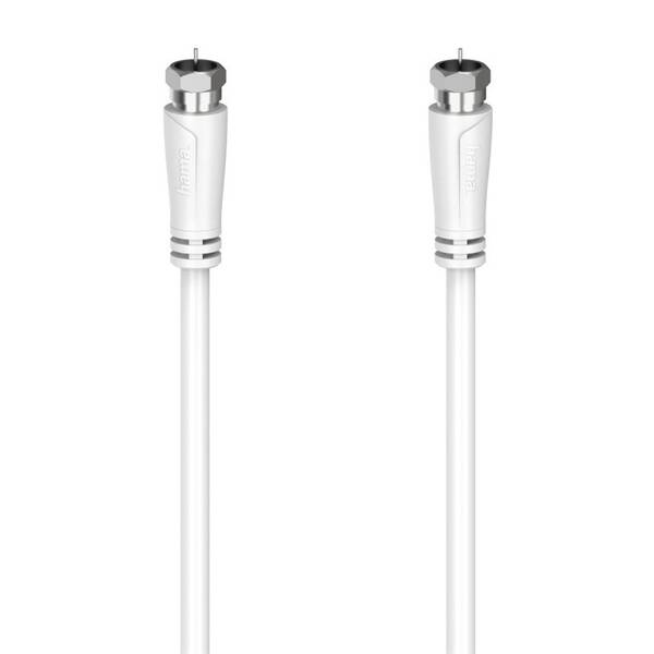 Koaxiální kabel Hama F-vidlice 90 dB, 5 m bílý


