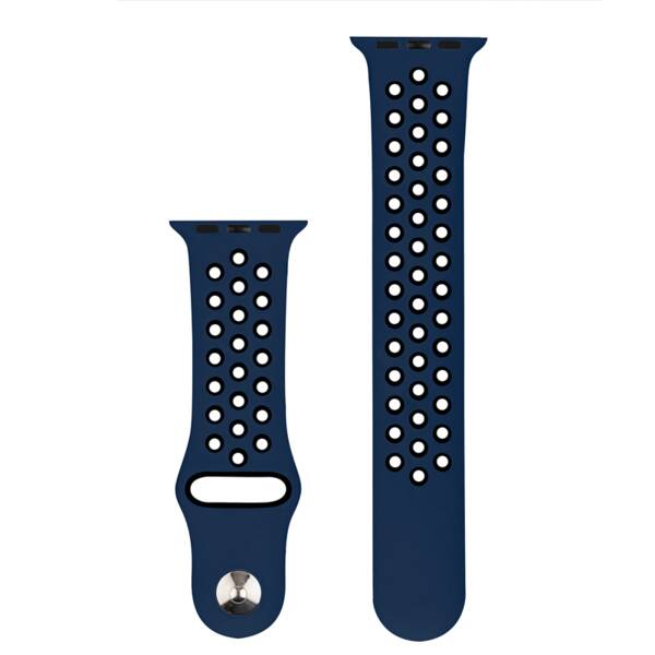 Řemínek RhinoTech na Apple Watch 38/40/41 mm černý/modrý

