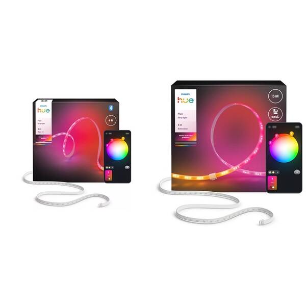 LED pásek Philips Flux strip, White and Color Gradient, 4 m + Flux strip, light extension, 5 m 

