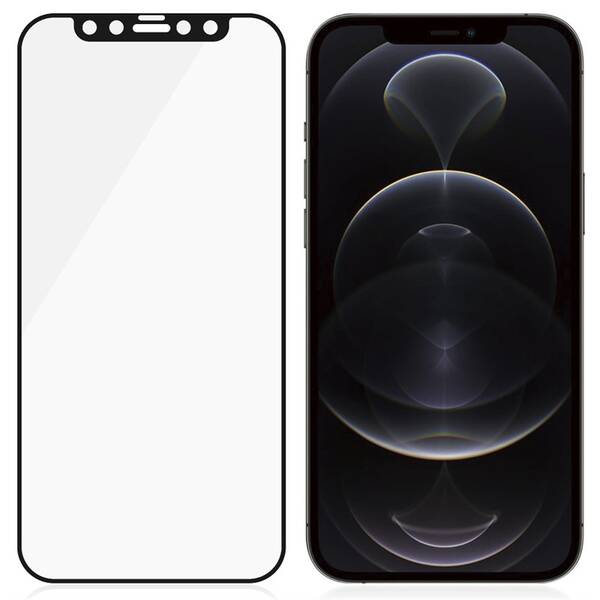 Tvrzené sklo PanzerGlass Edge-to-Edge Antibacterial s Anti-BlueLight vrstvou na Apple iPhone 12/12 Pro černé

