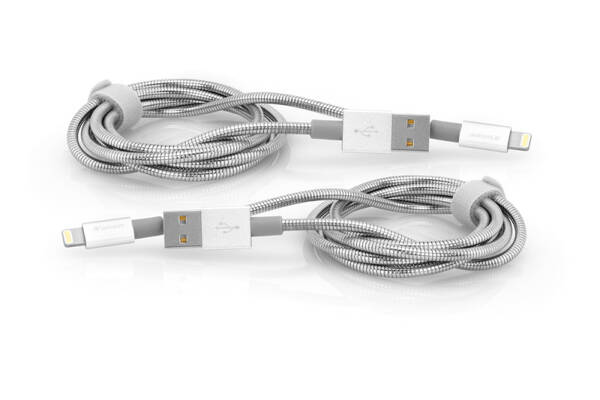Kabel Verbatim USB/Lightning, 1m + 1m stříbrný

