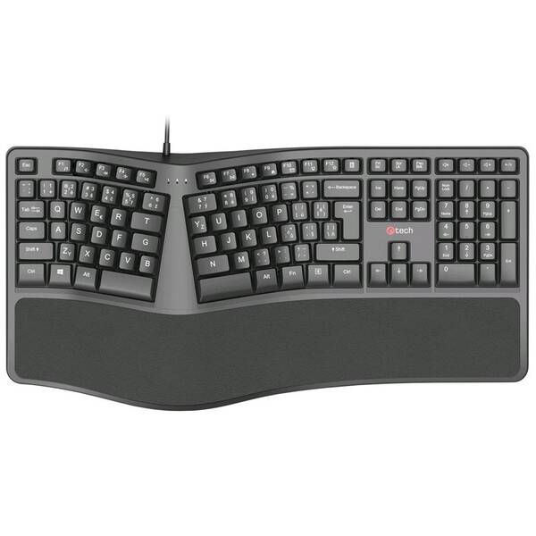 Klávesnice C-Tech Ergo KB-113E, CZ/SK Layout černá

